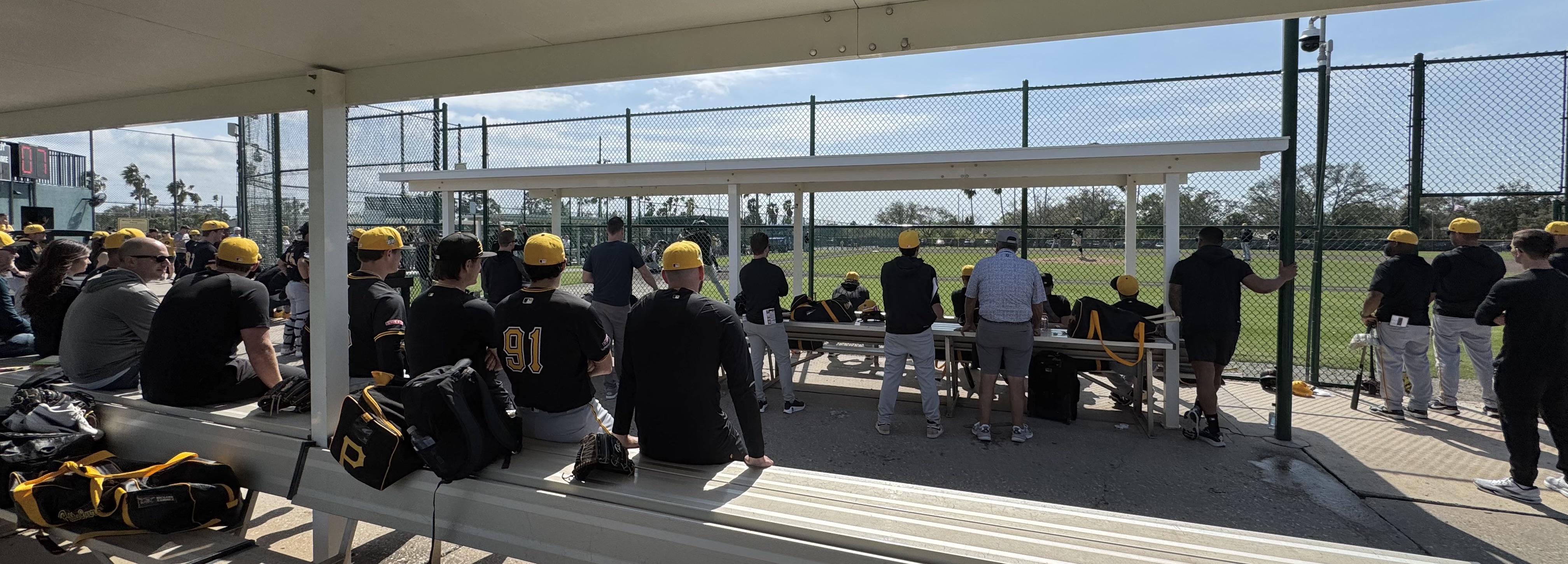 All other activity pauses to watch a Paul Skenes session.