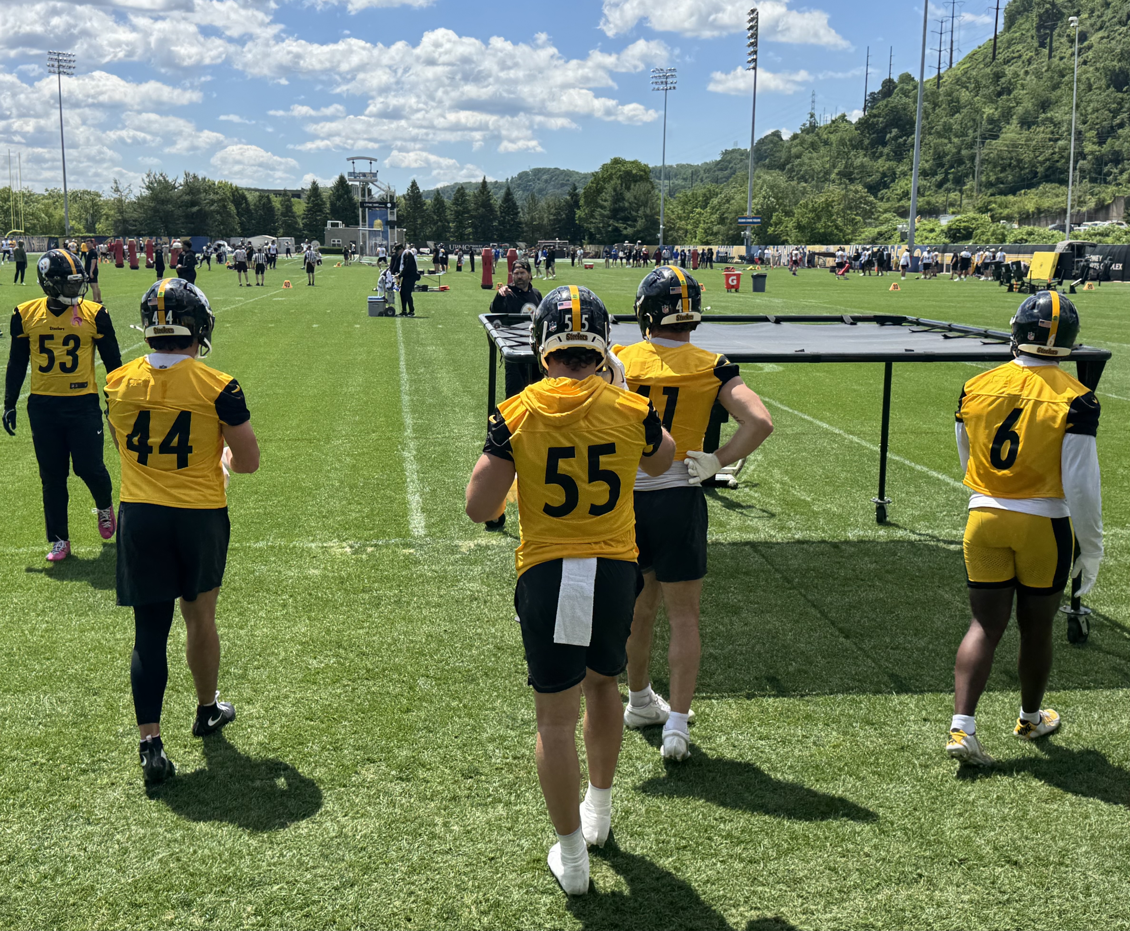 The Steelers' inside linebackers at minicamp earlier this month on the South Side.