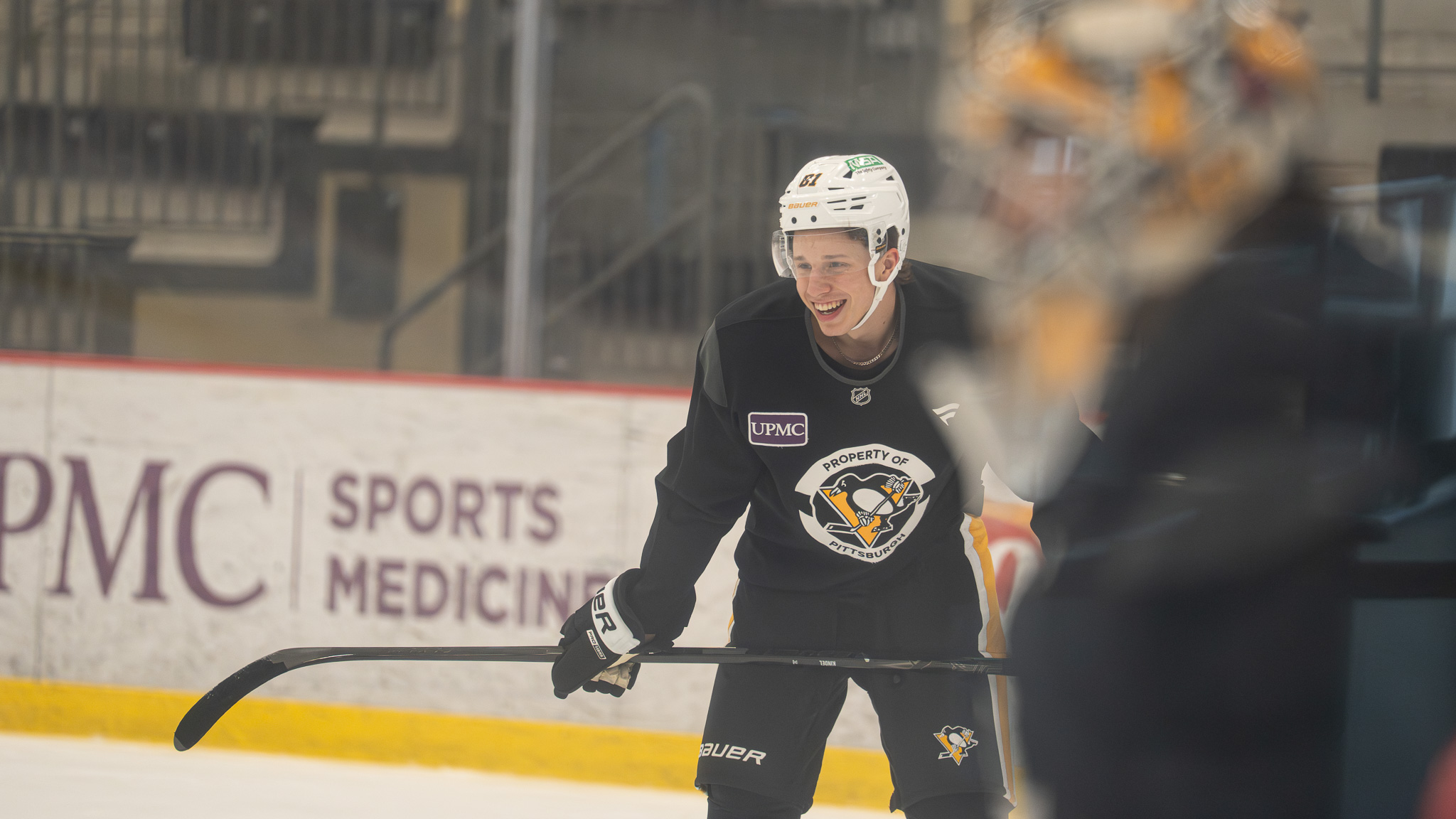 Ben Kindel smiles during a drill. 