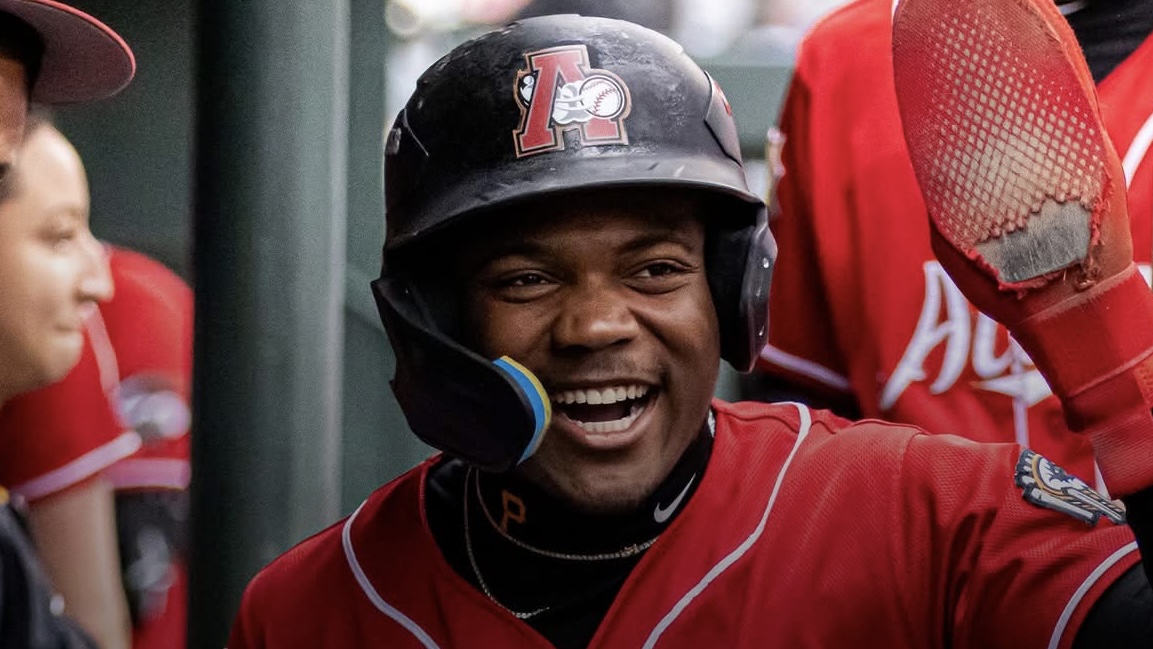 Termarr Johnson celebrates in the dugout after scoring a run during a game last month.