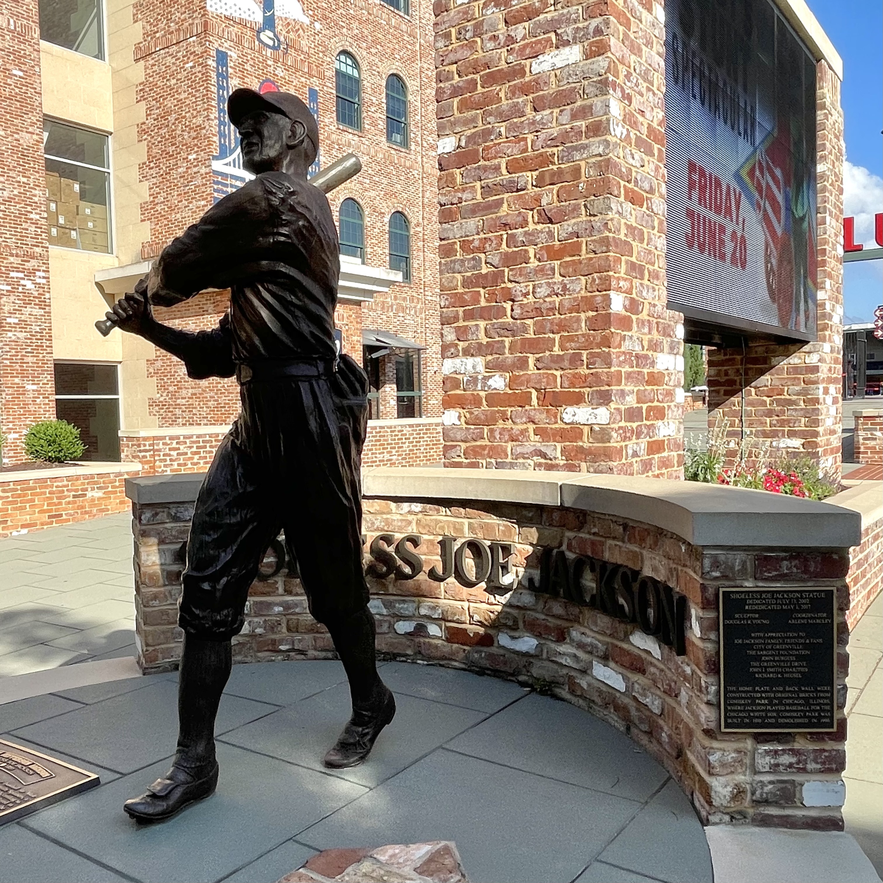 Shoeless Joe Jackson Statue, Fluor Field, Greenville, S.C.