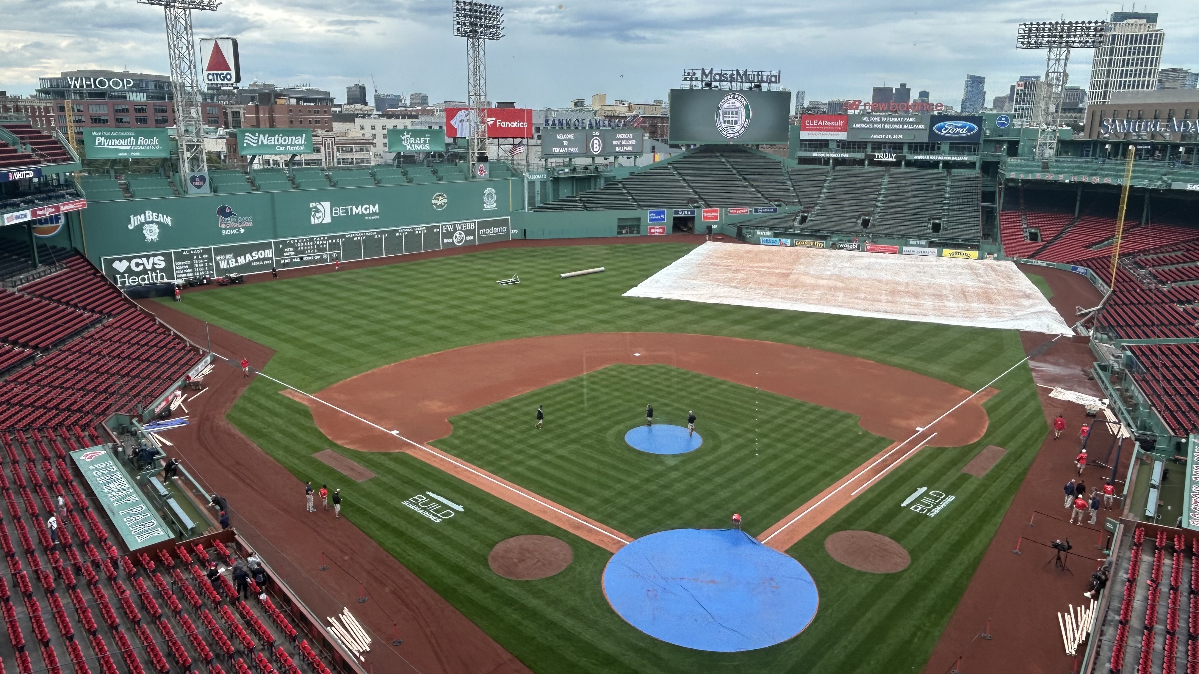 Press box view of Fenway Park.