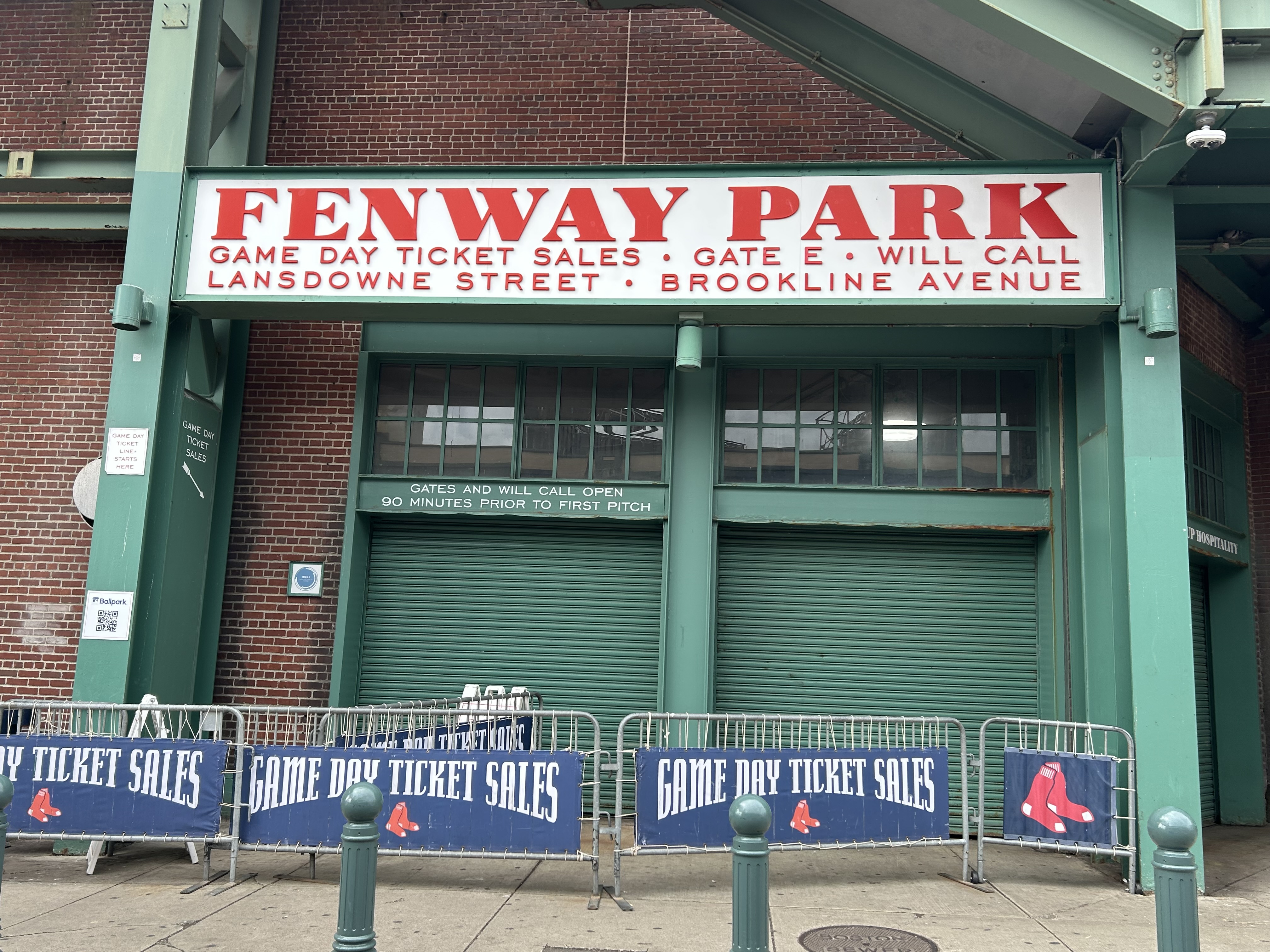 Gate E along Lansdowne Street outside of Fenway Park.