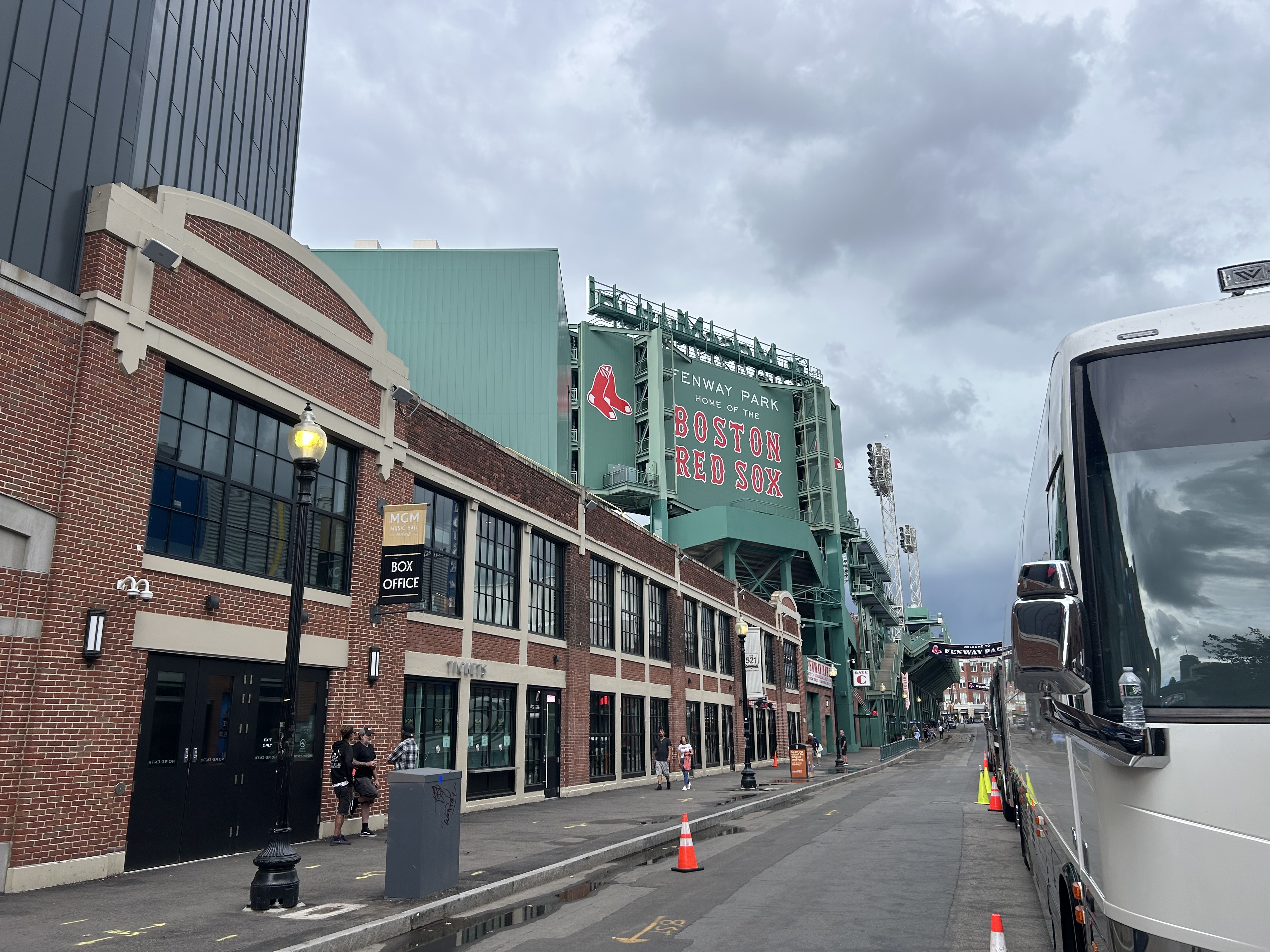 View along Lansdowne Street outside of Fenway Park.