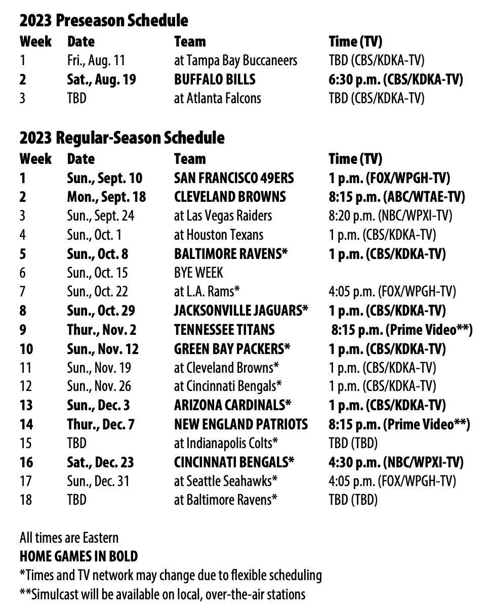 steelers preseason game time