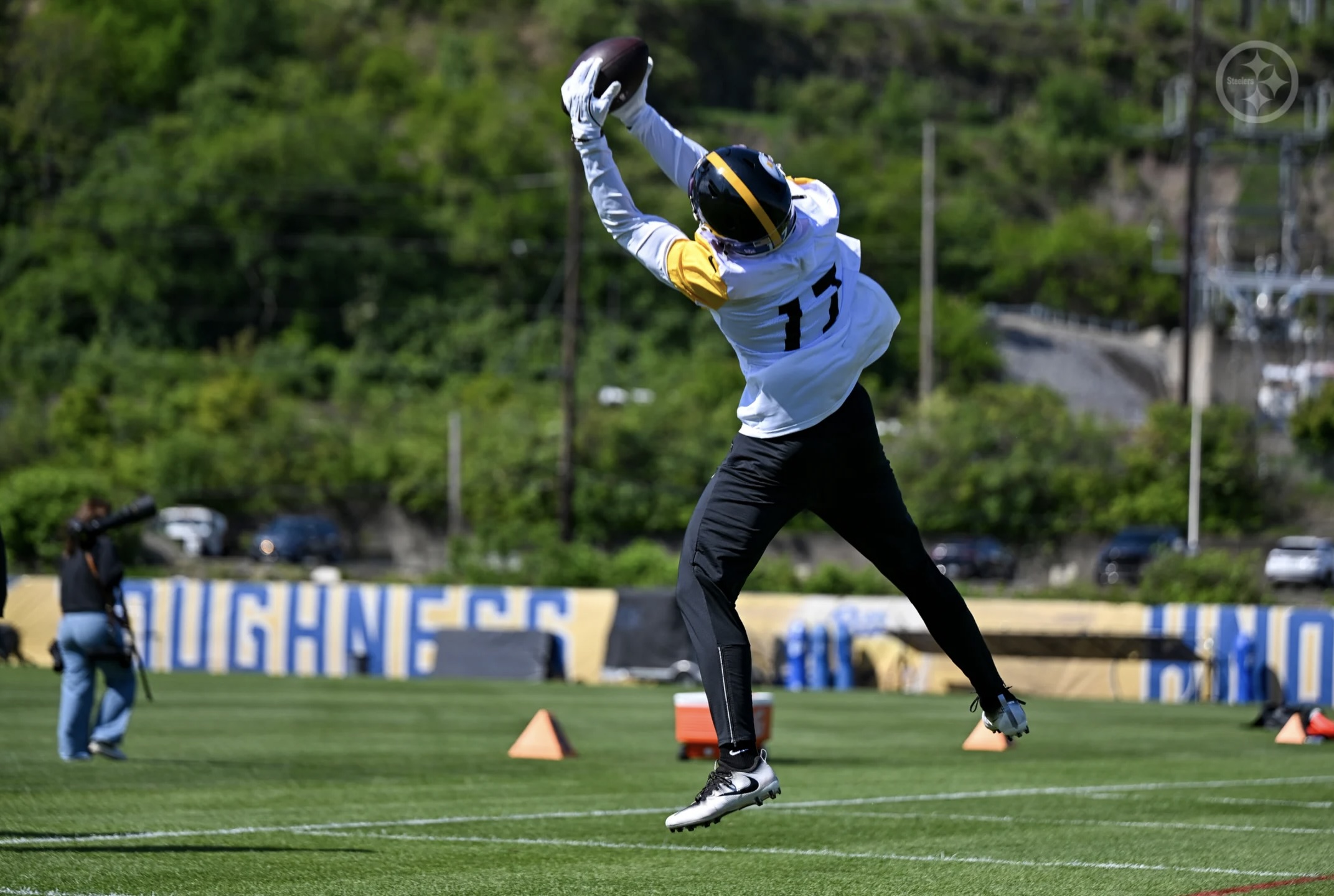 Germie Bernard works out during rookie minicamp on May 8 on the South Side.