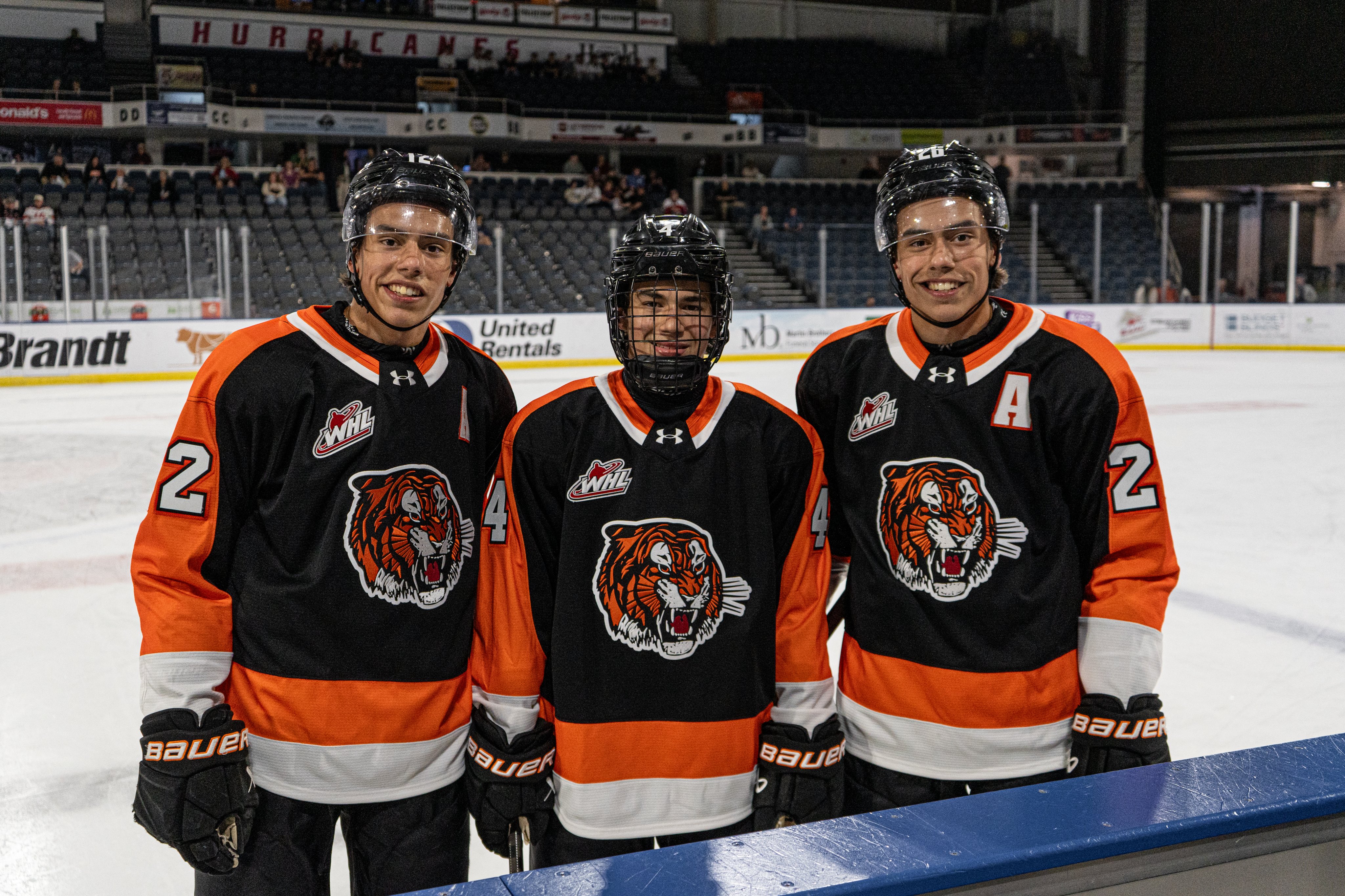 Markus and Liam Ruck are playing a preseason game tonight in the WHL with their 15-year-old brother Landon, who was drafted by Medicine Hat in the WHL draft this year;MEDICINE HAT TIGER