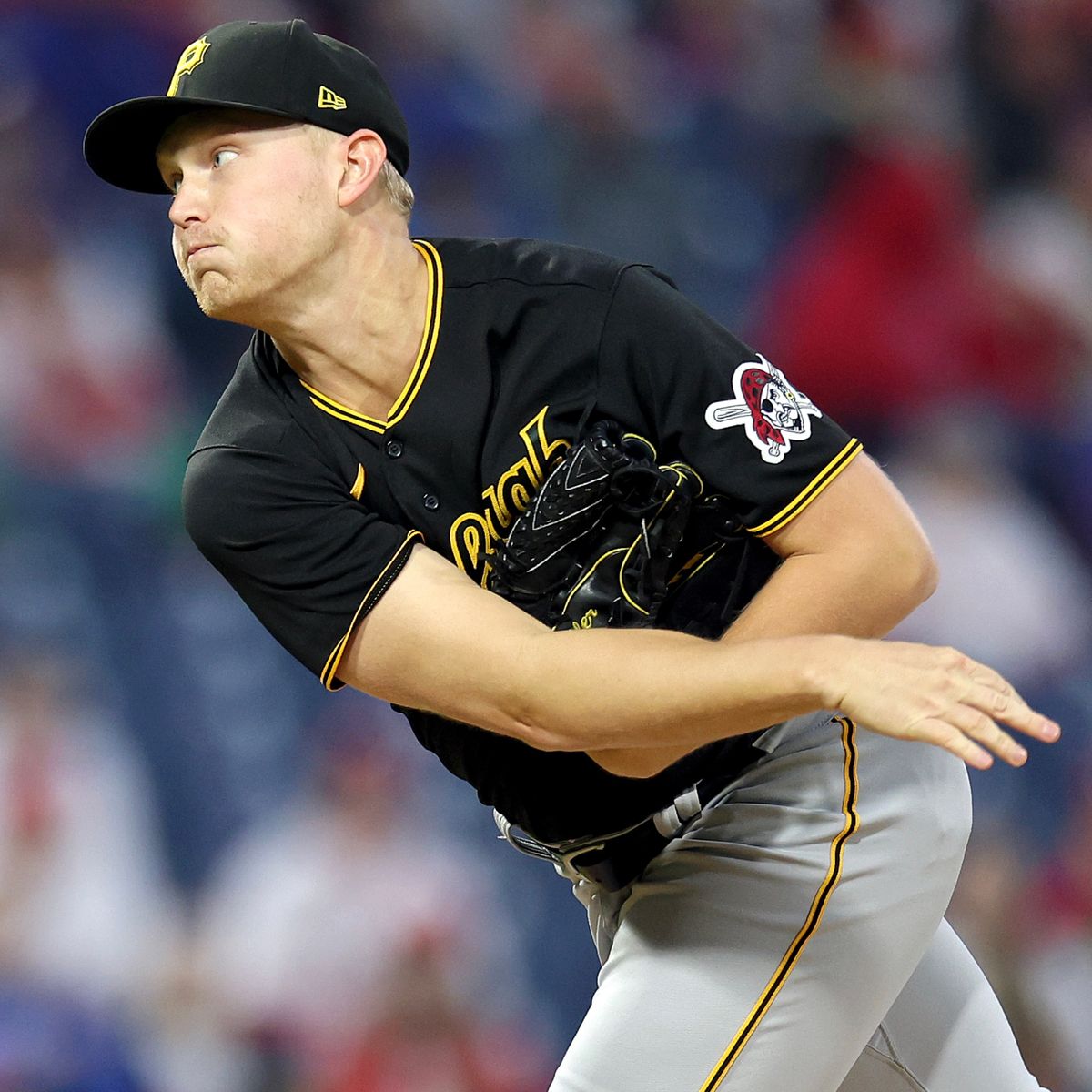Mitch Keller pitches in the first inning Tuesday night in Philadelphia. Mitch Keller pitches in the first inning Tuesday night in Philadelphia.