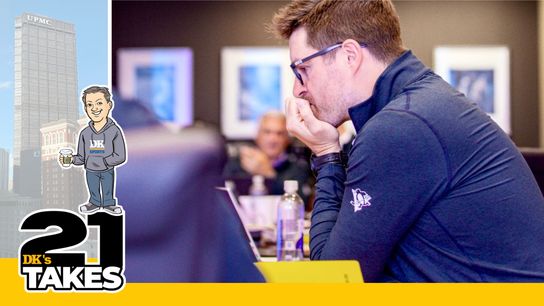DK's 21 Takes: Dubas' 'boring-brick' plan a beauty ... Cherington's excuses ... Telling our own tale taken Pittsburgh (Weekly features). Photo by PENGUINS