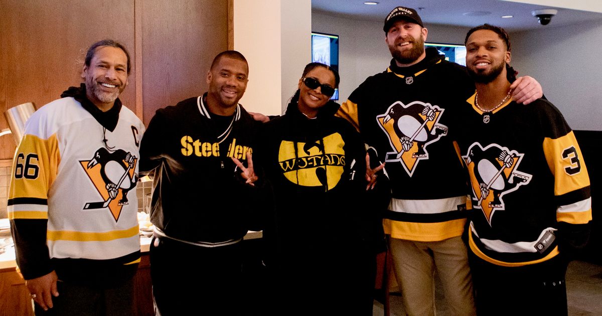 Troy Polamalu, Russell Wilson, Ciara, Brett Keisel, Damar Hamlin, Saturday night at PPG Paints Arena.