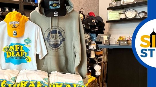 The NFL Draft stuff's here NOW! taken in Pittsburgh