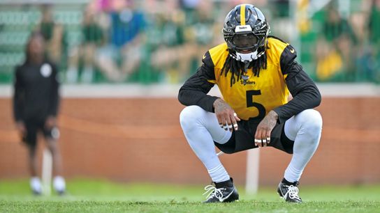 Secondary off to hot start but not satisfied taken in Latrobe, Pa.. Photo by KARL ROSER / STEELERS