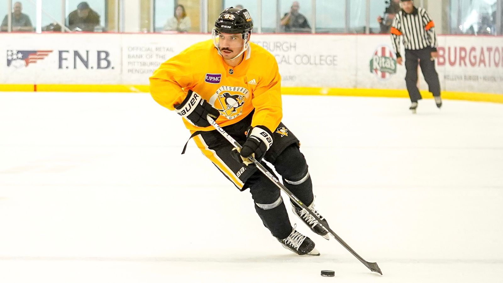 Sidney Crosby skating in the Penguins' informal workout in Cranberry today.  