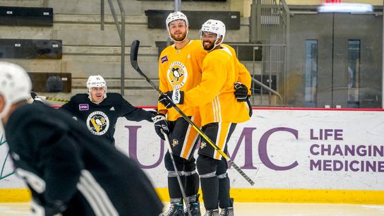 P.O Joseph welcomes Radim Zohorna back to Pittsburgh in the informal skates P.O Joseph welcomes Radim Zohorna back to Pittsburgh in the informal skates
