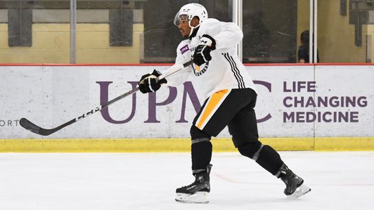 Donovan McCoy in the Penguins' development camp earlier this month in Cranberry, Pa.
