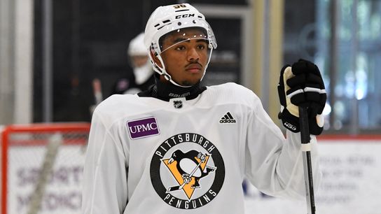 Donovan McCoy in the Penguins' development camp earlier this month in Cranberry, Pa.