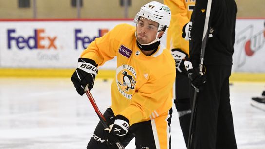 Ryan St. Louis in the Penguins' development camp this summer in Cranberry, Pa. Ryan St. Louis in the Penguins' development camp this summer in Cranberry, Pa.