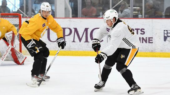 Joona Vaisanen and Tristan Broz in the Penguins' development camp earlier this summer. Joona Vaisanen and Tristan Broz in the Penguins' development camp earlier this summer.