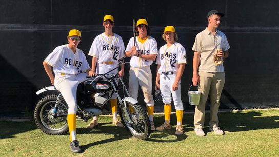 Paul Skenes, right, recreates the Bad News Bears with his El Toro teammates. Paul Skenes, right, recreates the Bad News Bears with his El Toro teammates.