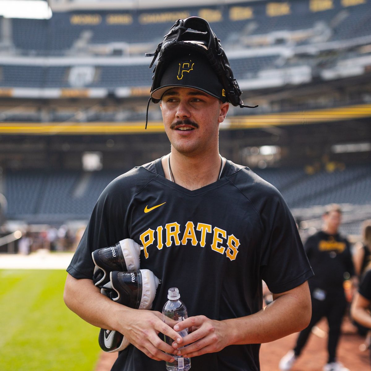 Paul Skenes walks near the home dugout Tuesday at PNC Park. Paul Skenes walks near the home dugout Tuesday at PNC Park.