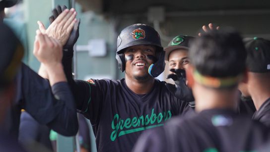 'This is real:' Valdez having breakout year in Greensboro taken GREENVILLE, S.C. . Photo by GREG MACAFEE / DKPS