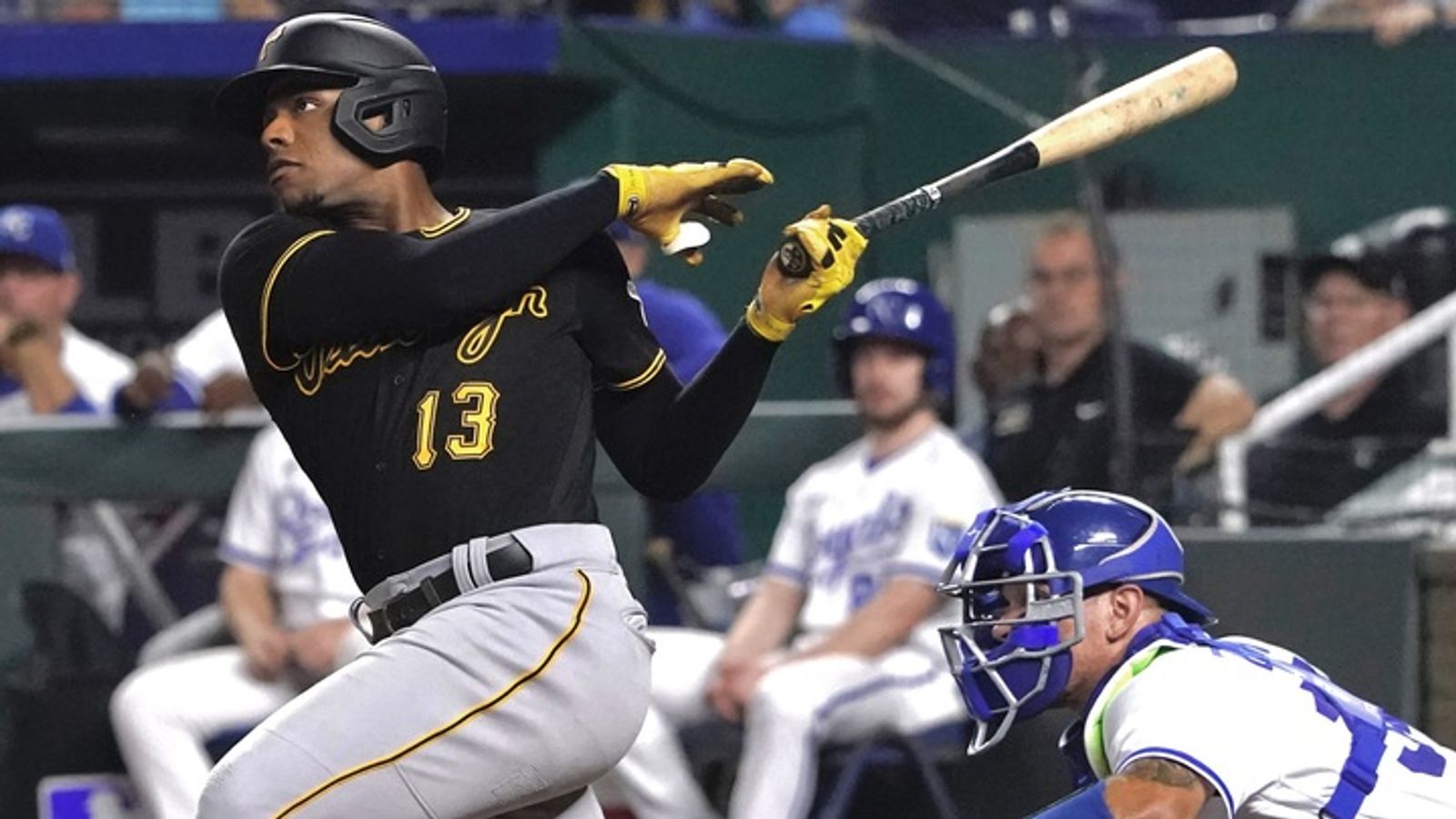 Liover Peguero and his 'dad,' Ke'Bryan Hayes, power Pirates to comeback  over Royals