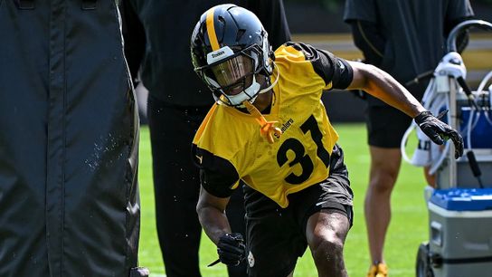 Bishop responds to wiping feet on Pitt logo taken South Side. Photo by TAYLOR OLLASON / STEELERS