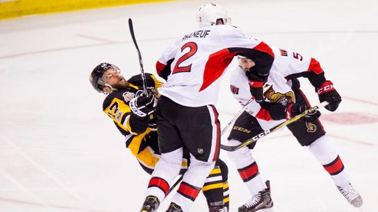 Rust, Schultz lost early to injuries, statuses unknown taken at PPG Paints Arena (Penguins)
