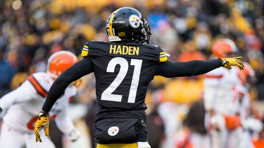 Haden shows off new jersey number taken at Orlando, Fla. (Steelers)