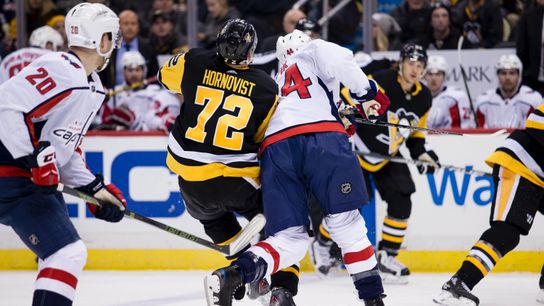 Hornqvist to miss at least a game with lower-body injury taken at PPG Paints Arena (Courtesy of Point Park University)