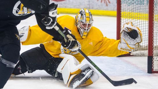 Murray on all the shots he's seeing: 'My job is to stop the puck' taken in Cranberry Township, Pa. (Penguins)