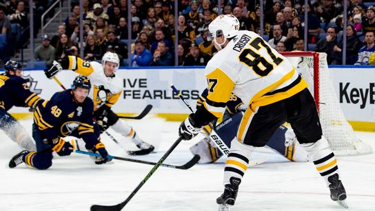 Crosby named NHL Third Star of Week taken at Highmark Stadium (Courtesy of Point Park University)