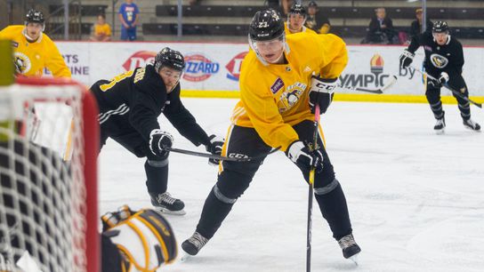 Drive to the Net: Speedy Puustinen brings energy taken at PPG Paints Arena (Courtesy of Point Park University)