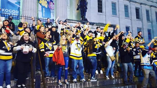 How to throw a party on someone else's lawn, by Pittsburgh taken at Highmark Stadium (Penguins)