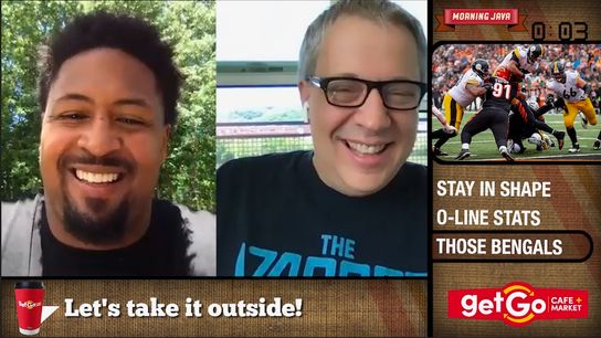 Morning Java: Ramon, DK take the football talk outside! taken in the Strip District (Courtesy of GetGo)