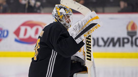 Murray skates before practice but doesn't take shots taken in Cranberry Township, Pa. (Penguins)
