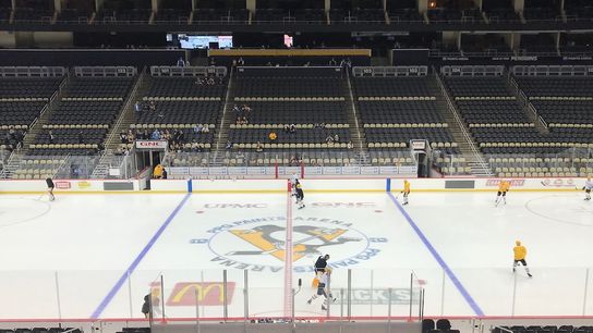 Dumoulin paired on right side with Maatta taken at PPG Paints Arena (Courtesy of Point Park University)