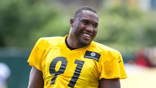 Don't ask Tuitt his secret steak recipe taken at Rooney Complex (Steelers)