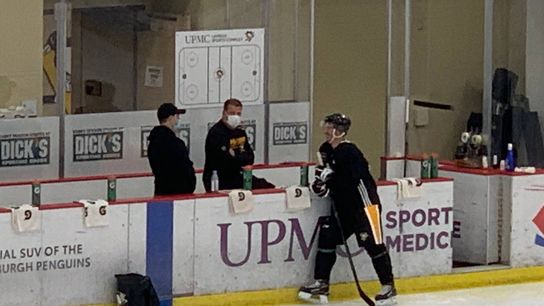 Crosby back on ice ... but not for long taken in Cranberry, Pa. (Penguins)