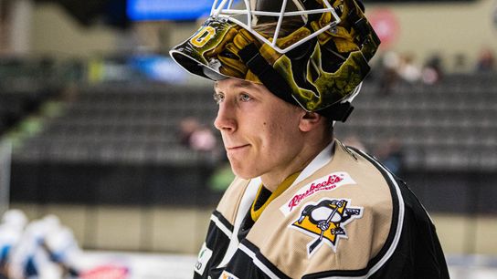 Watch: Larmi stands on his head in practice taken at PPG Paints Arena (Courtesy of Point Park University)