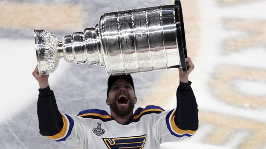 Sundqvist, Perron, Bortuzzo win Cup with Blues taken at Highmark Stadium (Courtesy of Point Park University)