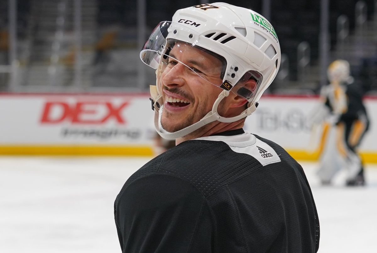 Sidney Crosby at the Penguins' morning skate in Washington, D.C. on Thursday. Sidney Crosby at the Penguins' morning skate in Washington, D.C. on Thursday.